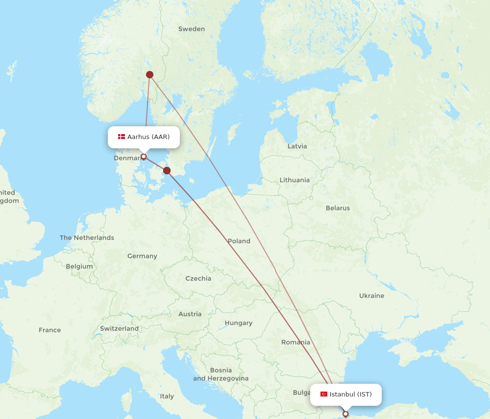 AAR-IST flight routes