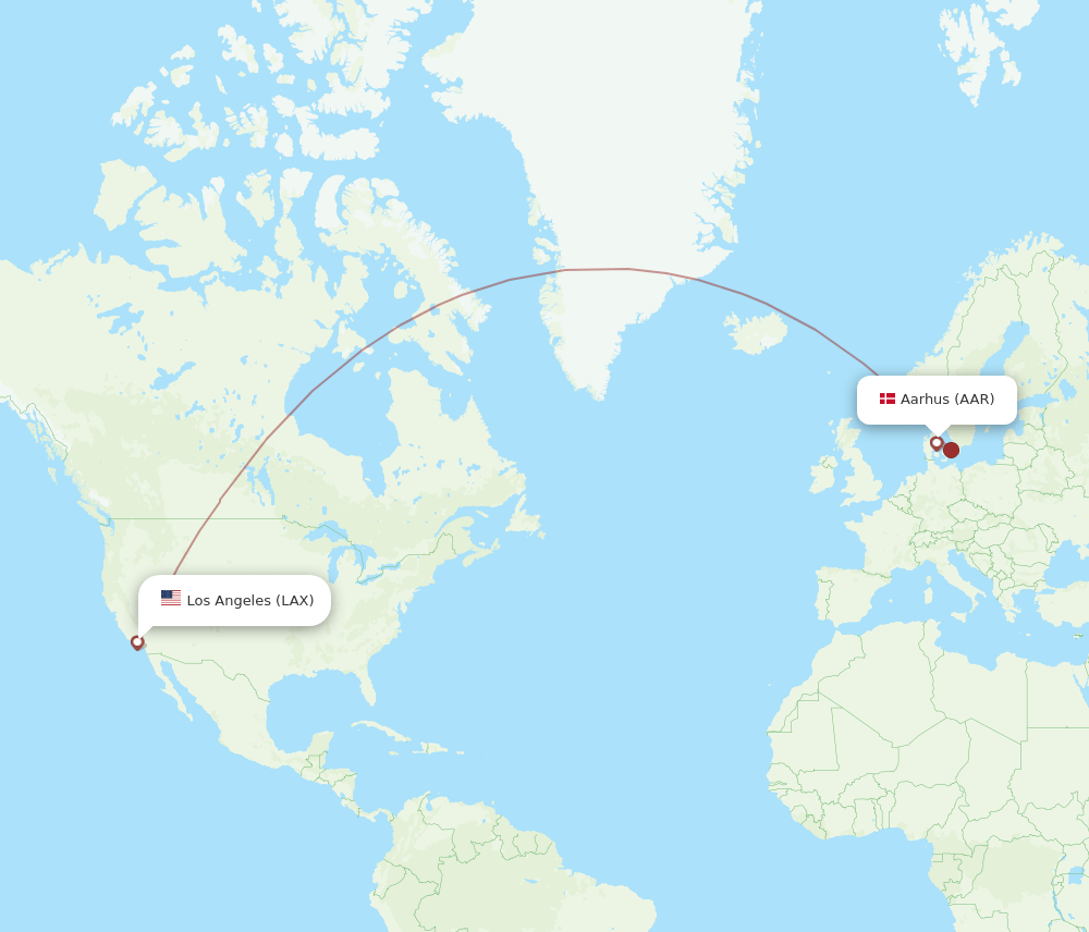 AAR-LAX flight routes
