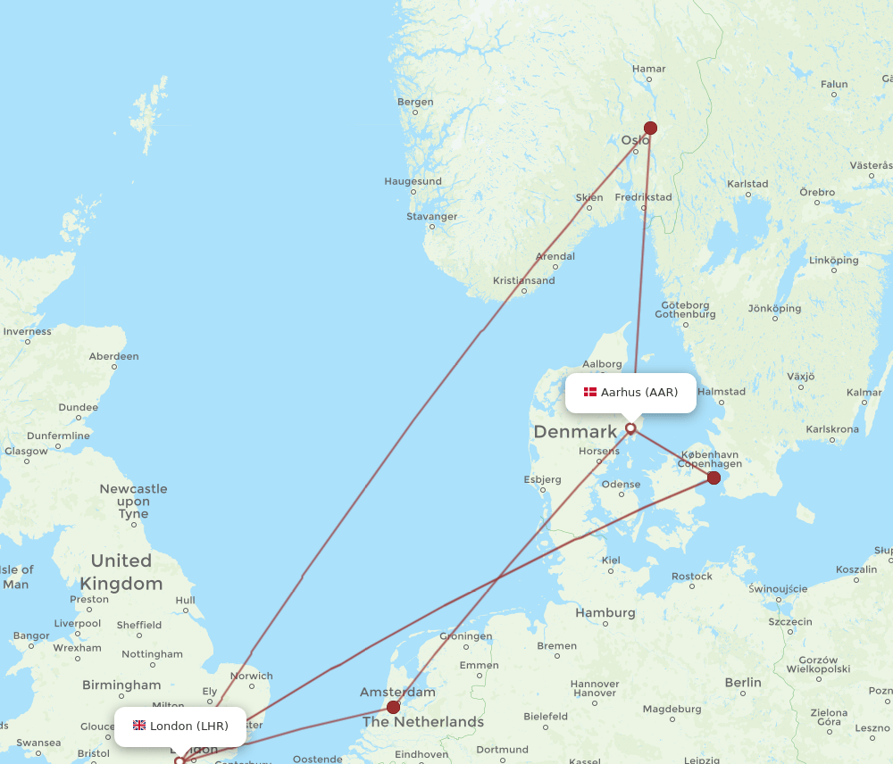 AAR-LHR flight routes