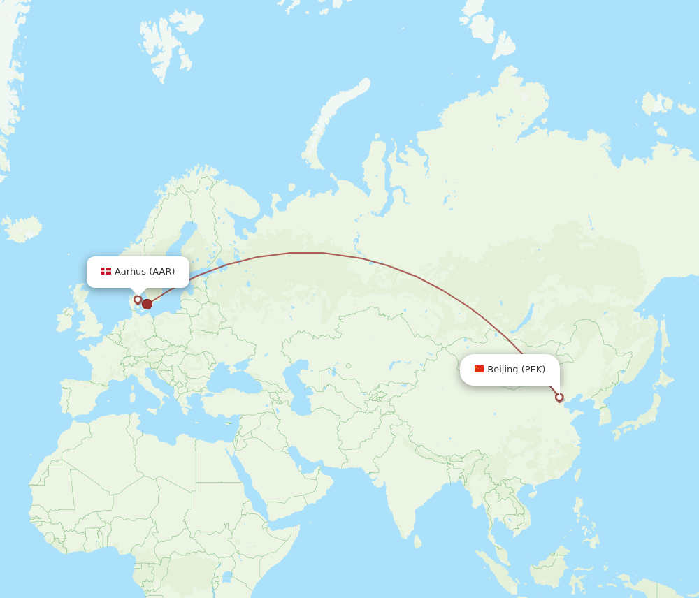 AAR-PEK flight routes