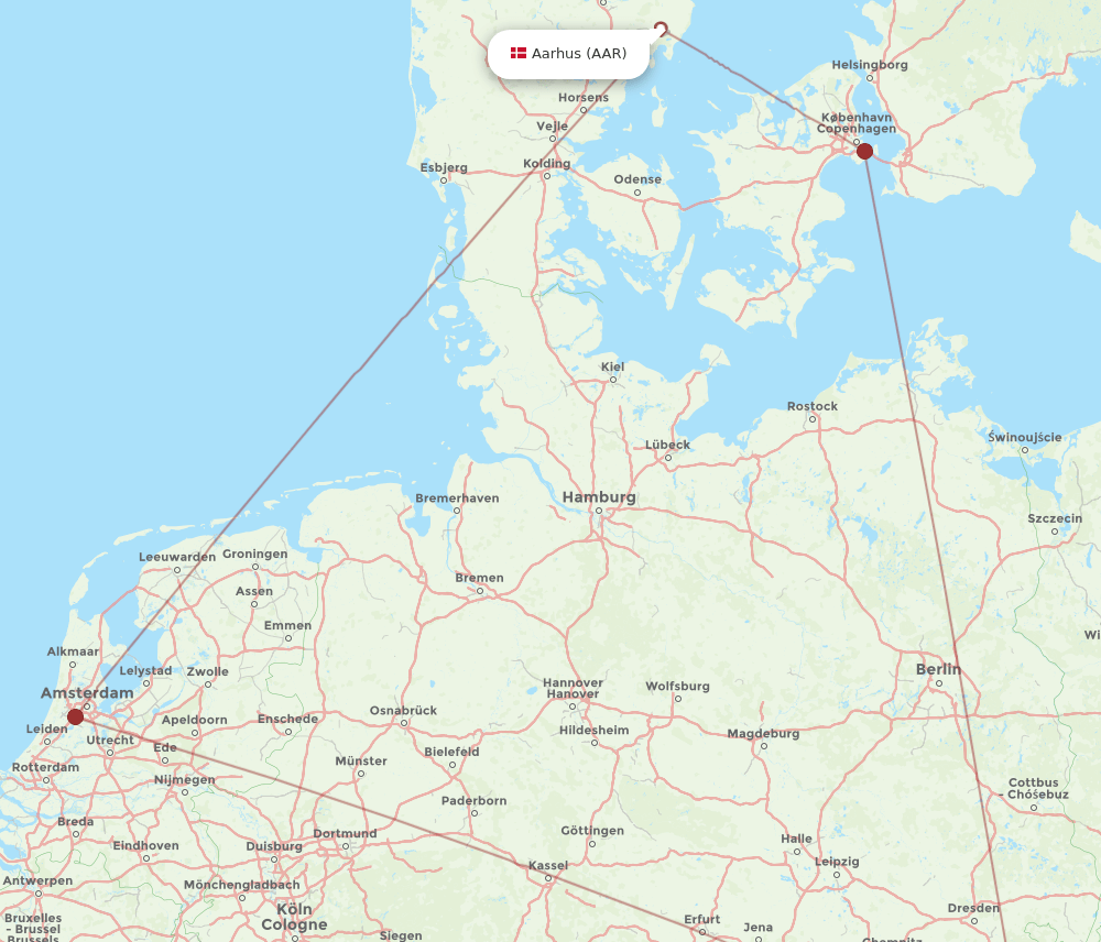 AAR-PRG flight routes