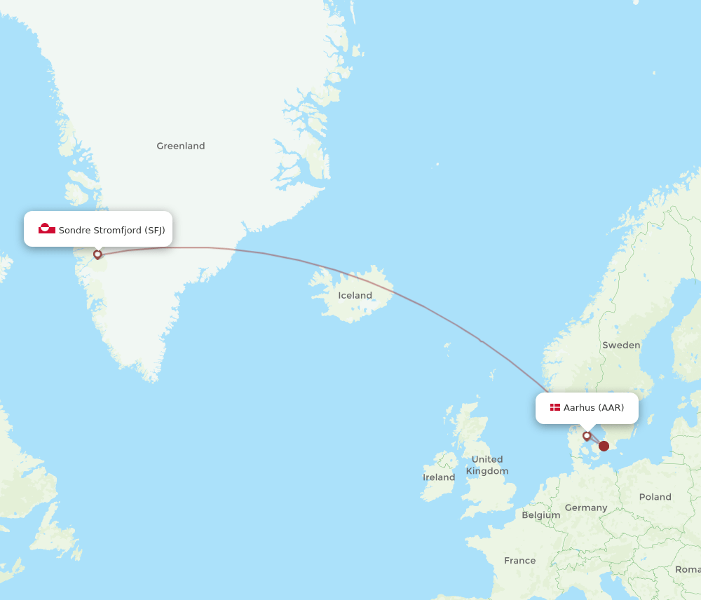 AAR-SFJ flight routes