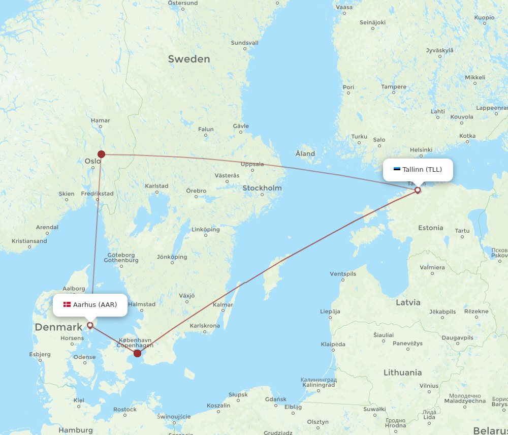 AAR to TLL flights and routes map