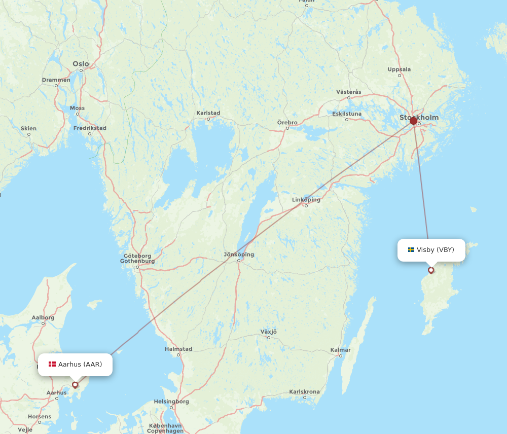 AAR to VBY flights and routes map