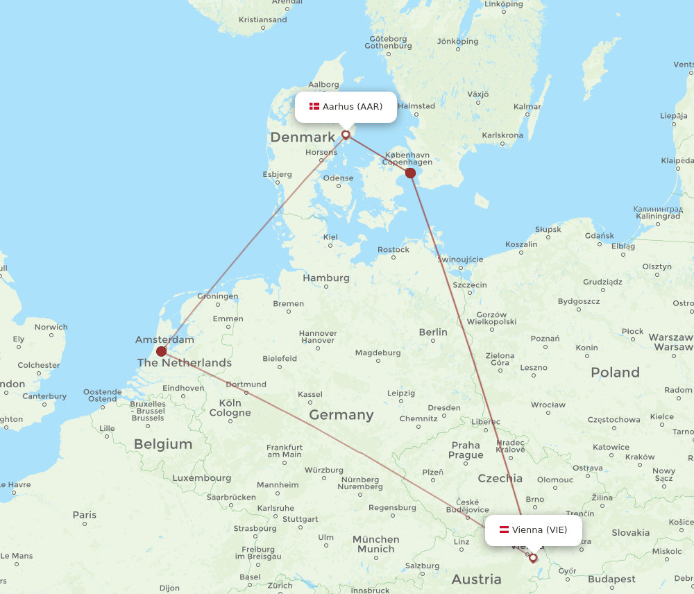 AAR-VIE flight routes