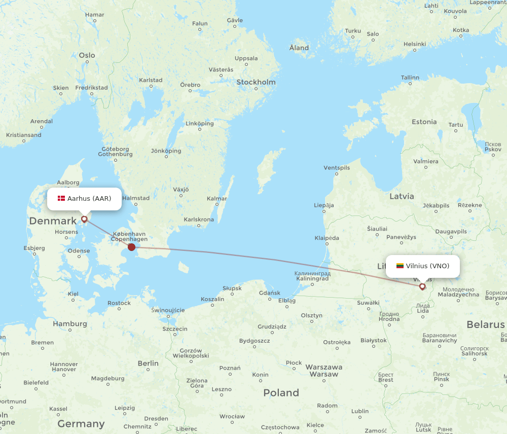 AAR-VNO flight routes
