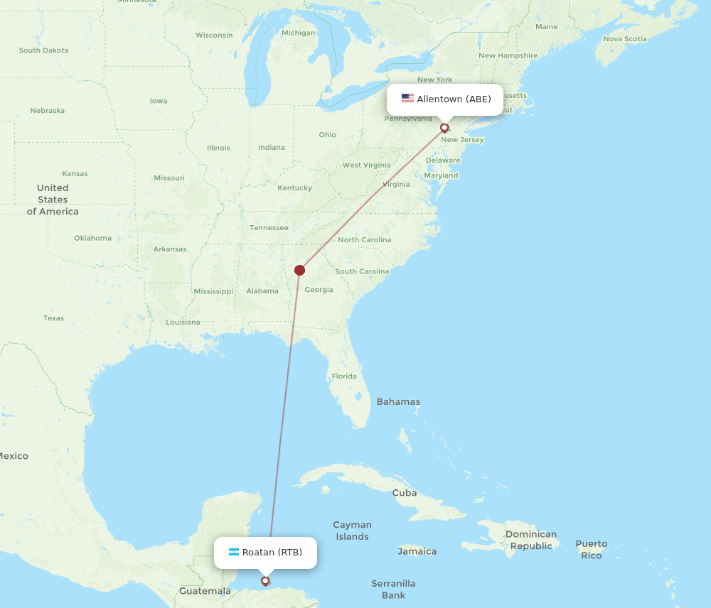 ABE-RTB flight routes