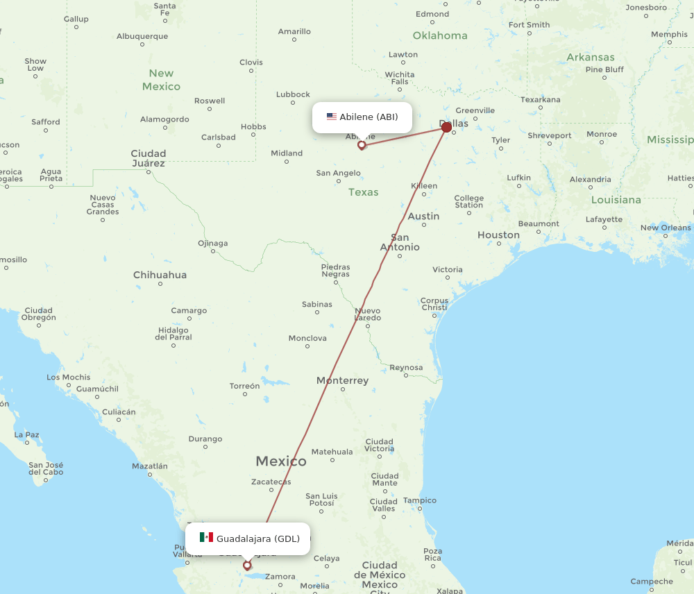 ABI-GDL flight routes