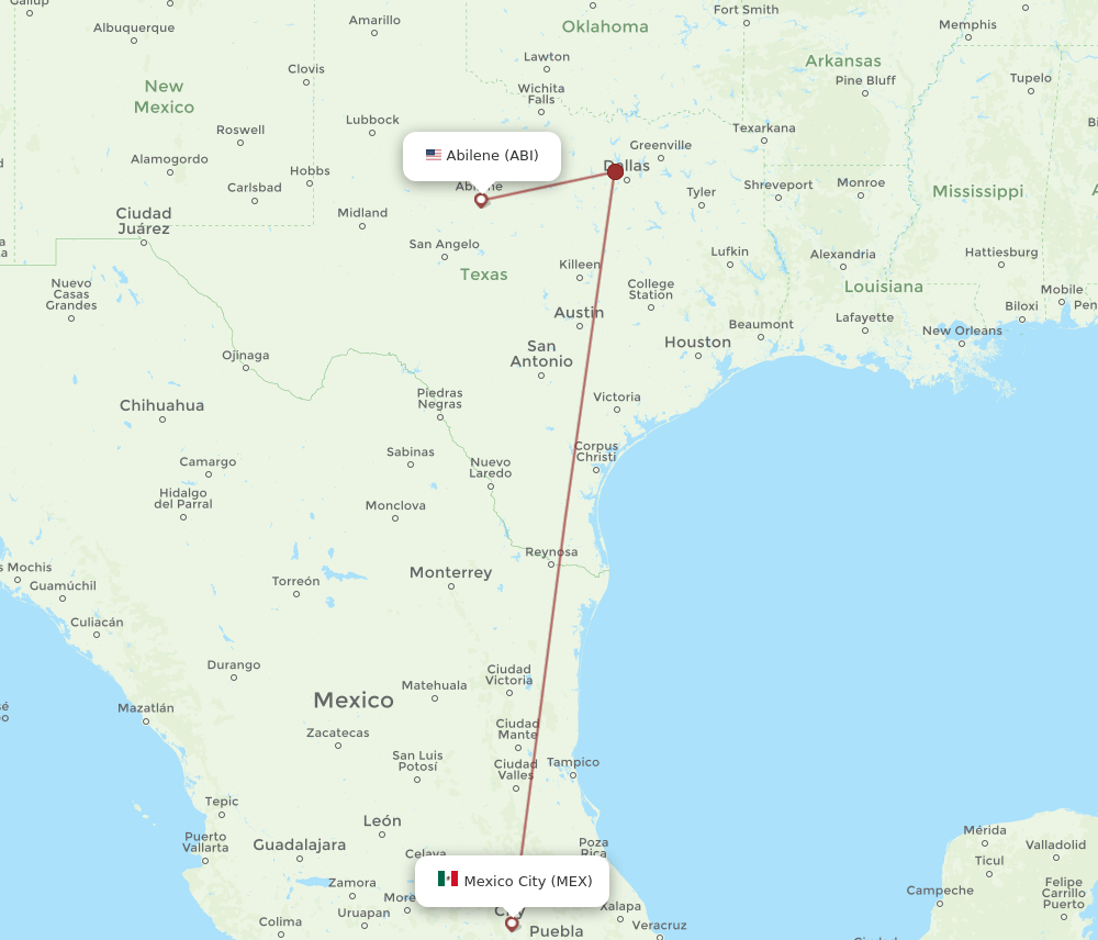 ABI-MEX flight routes