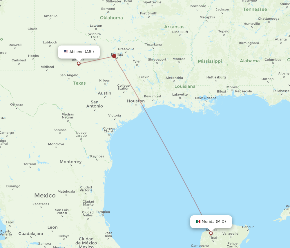 ABI-MID flight routes