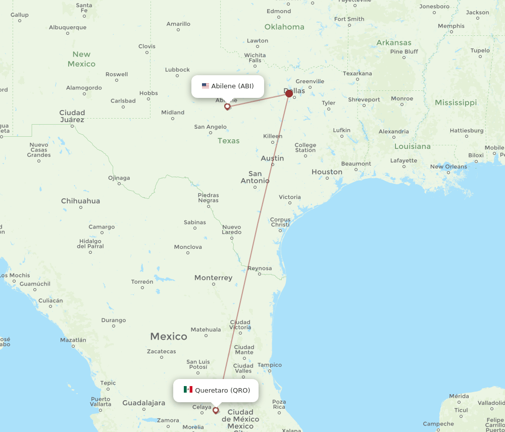 ABI-QRO flight routes