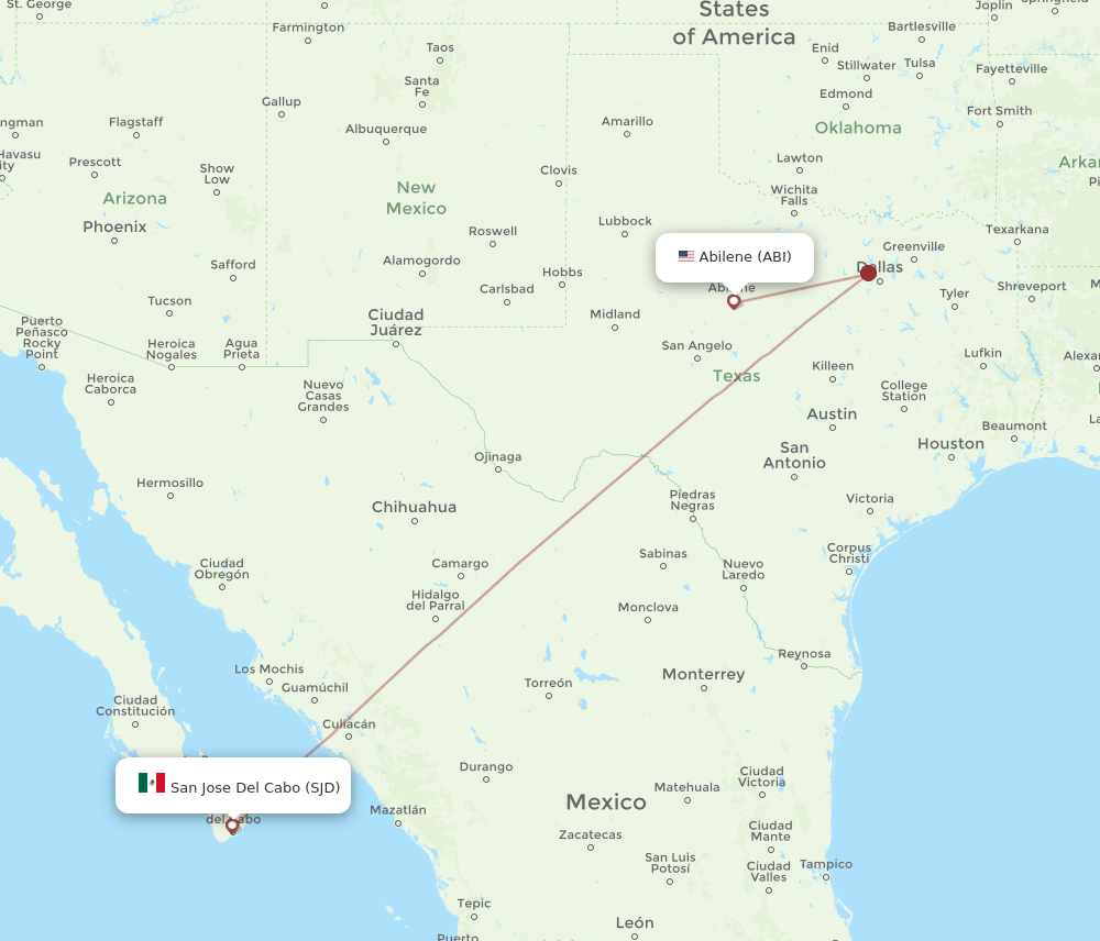 ABI-SJD flight routes