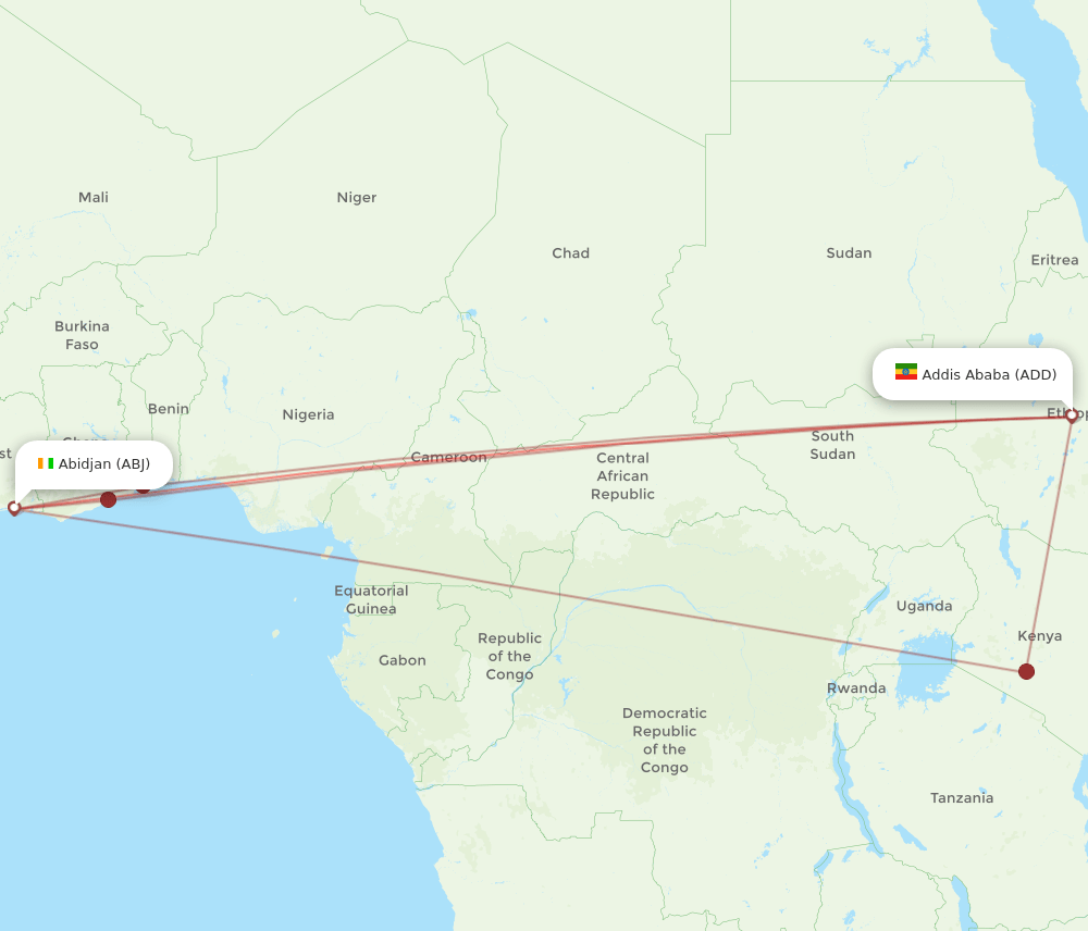 ABJ-ADD flight routes