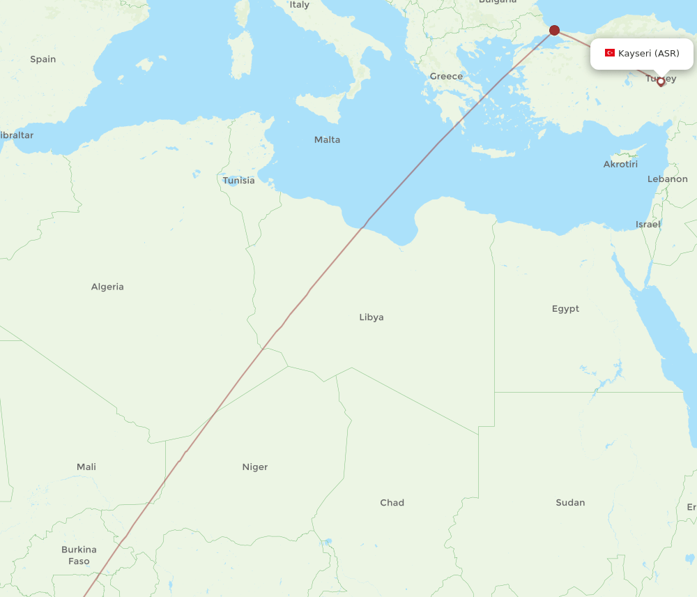 ABJ to ASR flights and routes map