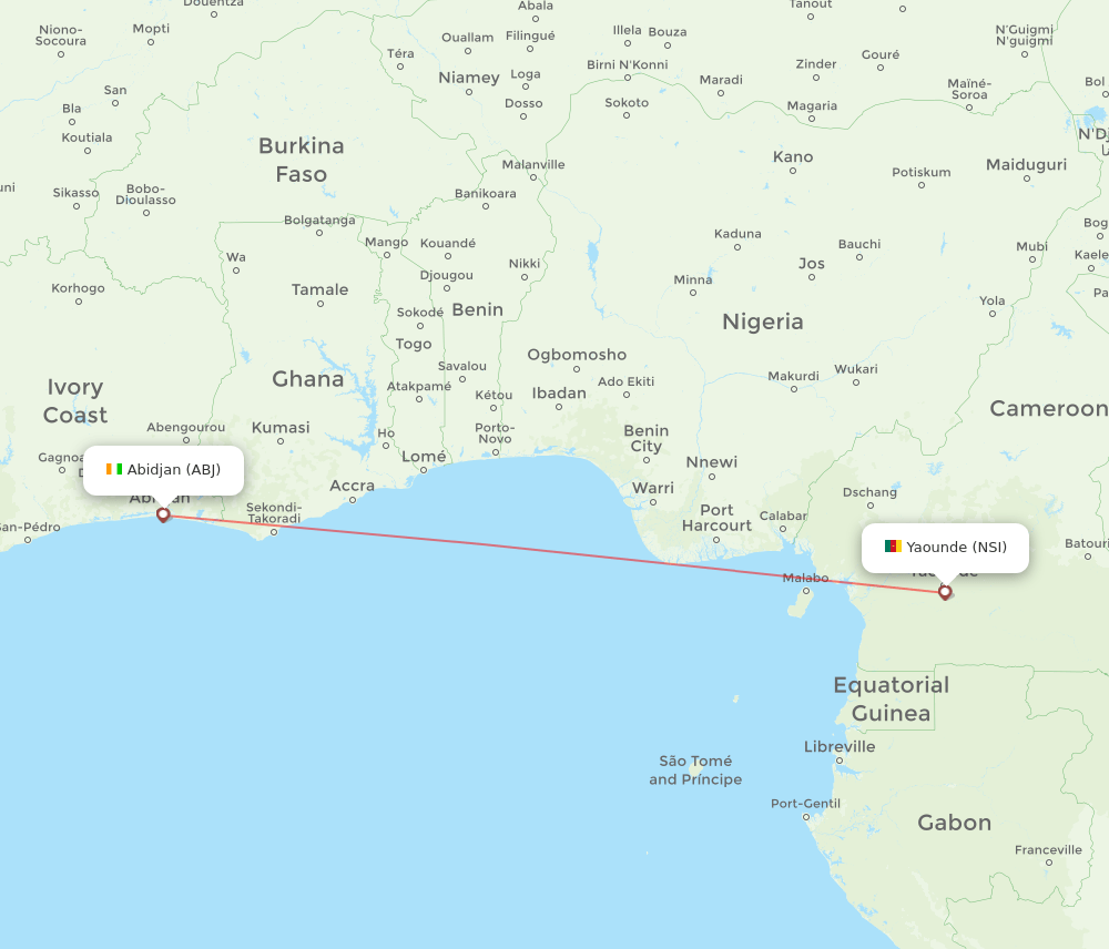 ABJ-NSI flight routes