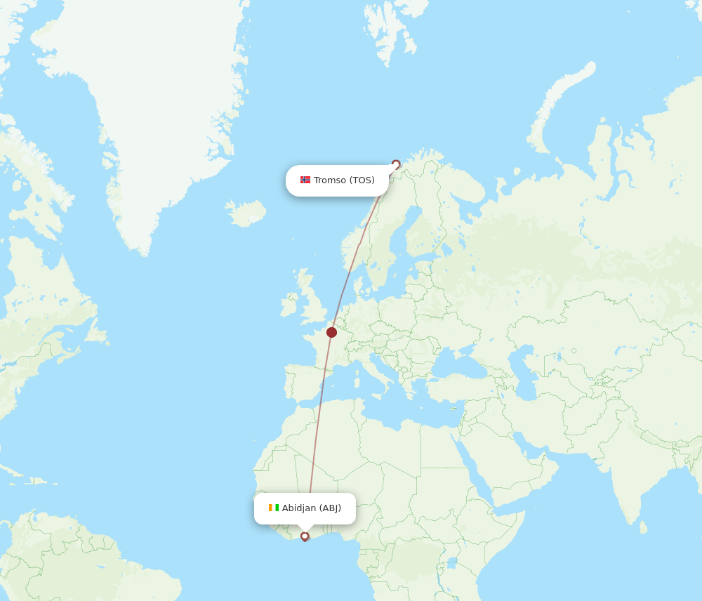ABJ-TOS flight routes