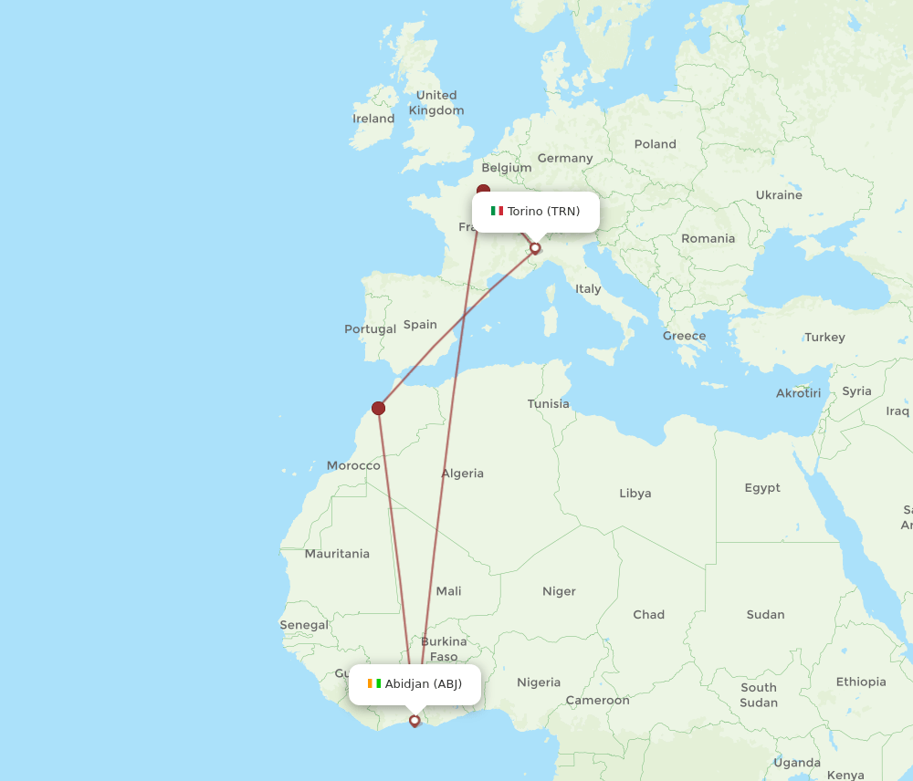 ABJ-TRN flight routes