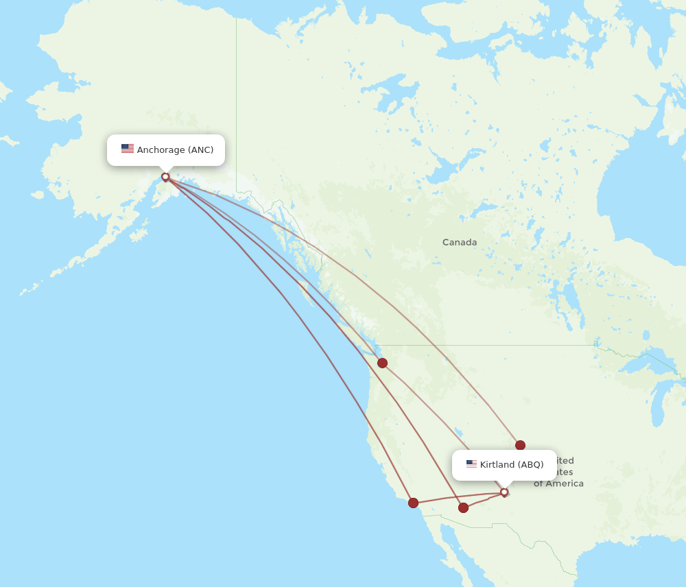 ABQ-ANC flight routes