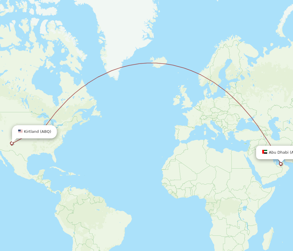 ABQ-AUH flight routes