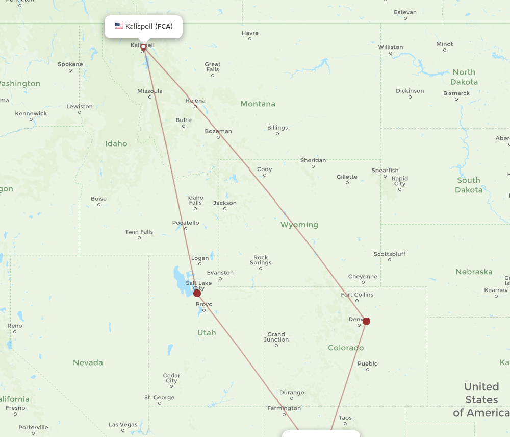 ABQ-FCA flight routes