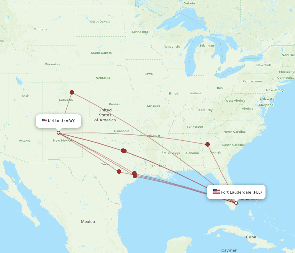 ABQ-FLL flight routes