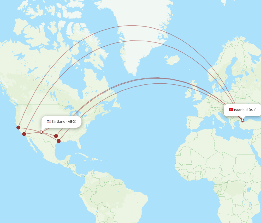 ABQ-IST flight routes
