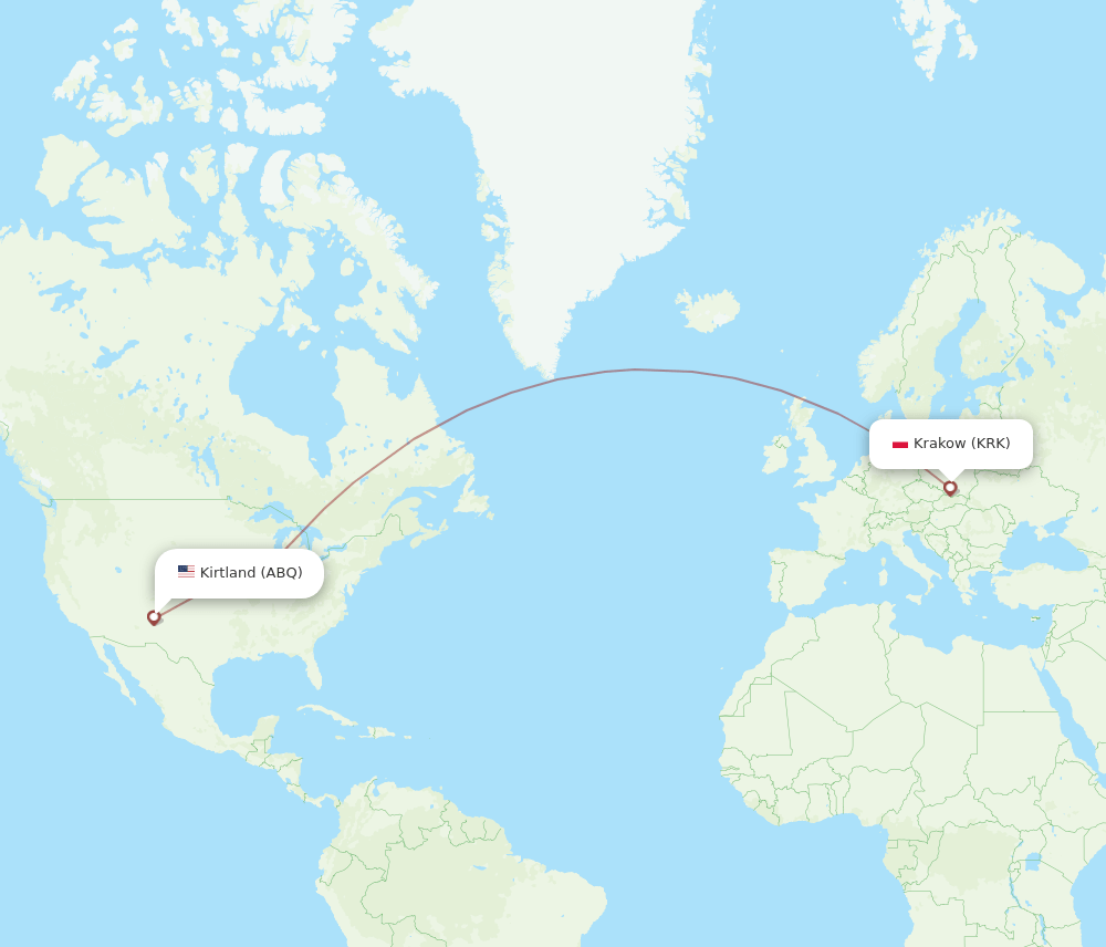 ABQ-KRK flight routes