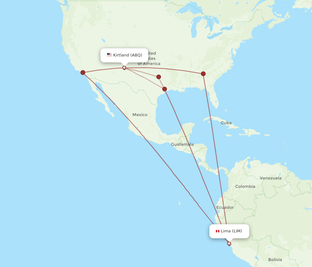 ABQ-LIM flight routes
