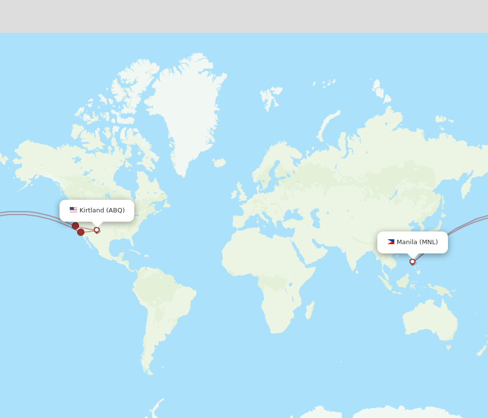 ABQ to MNL flights and routes map