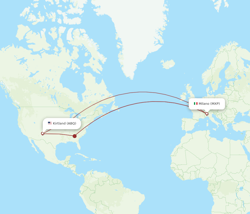 ABQ-MXP flight routes