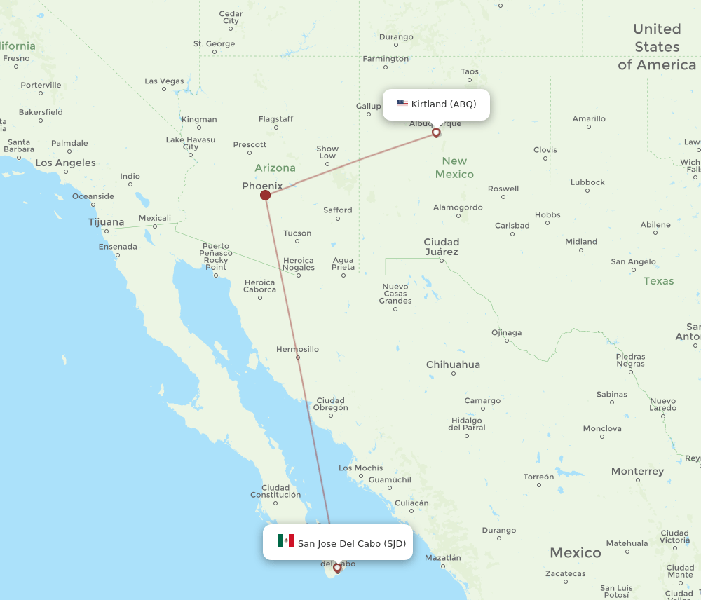 ABQ-SJD flight routes