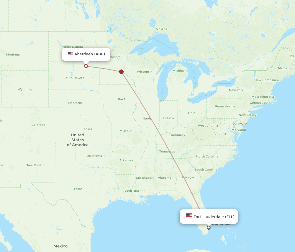 ABR-FLL flight routes
