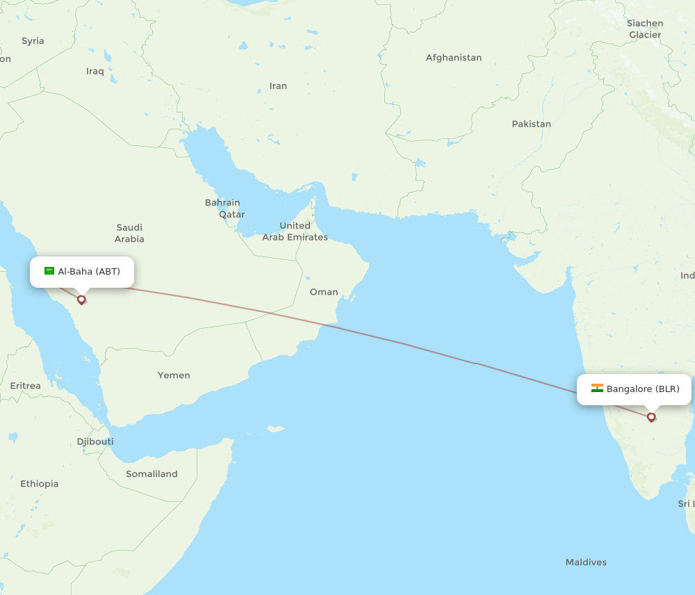 ABT-BLR flight routes