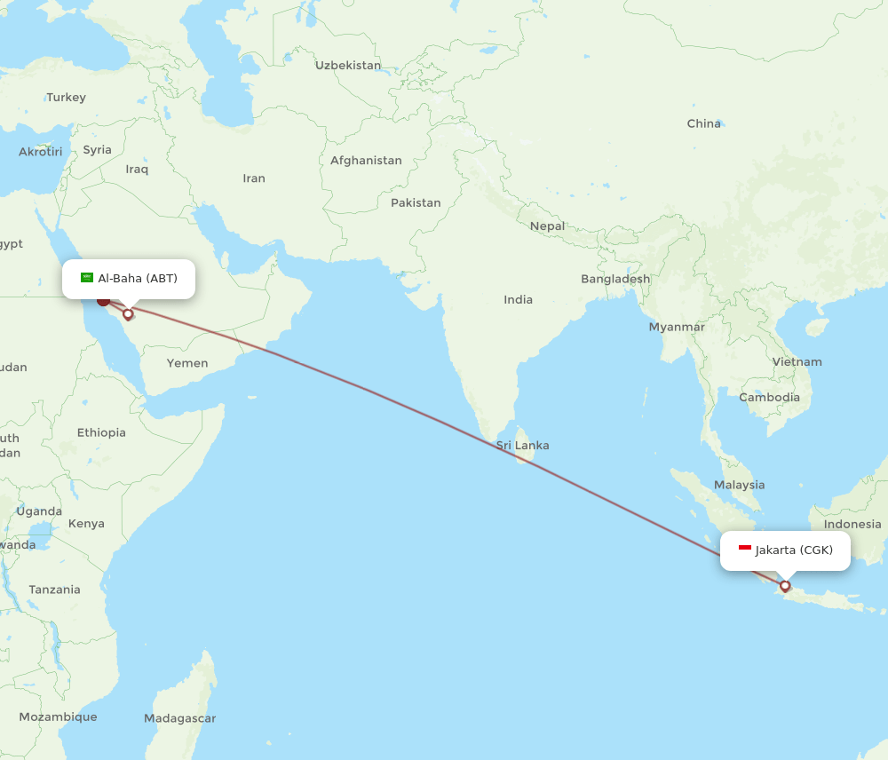 ABT-CGK flight routes