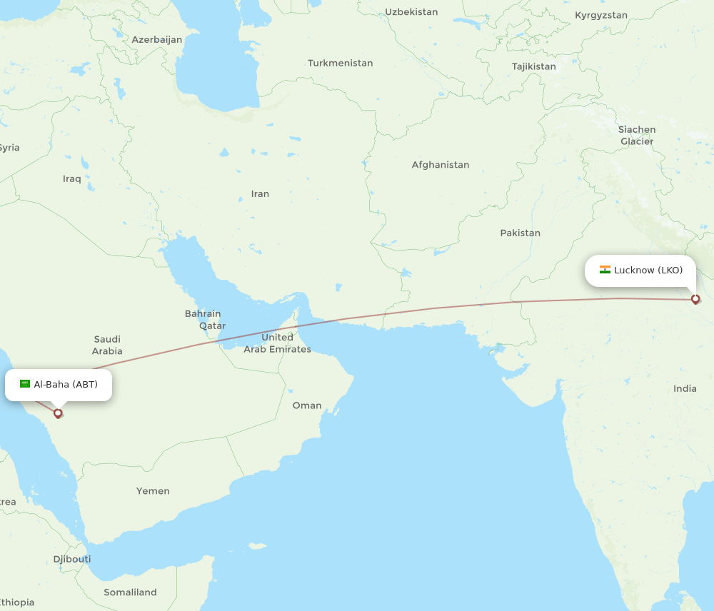 ABT-LKO flight routes