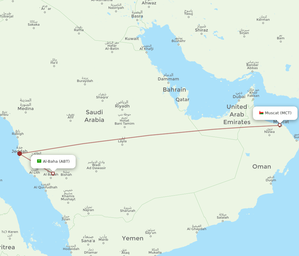 ABT-MCT flight routes