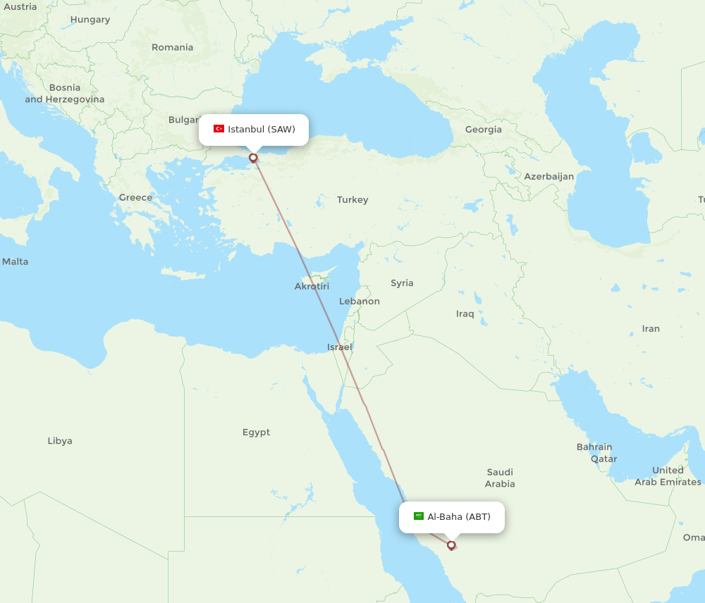 ABT-SAW flight routes