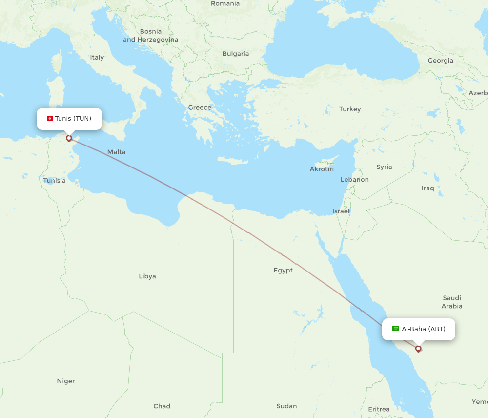 ABT-TUN flight routes
