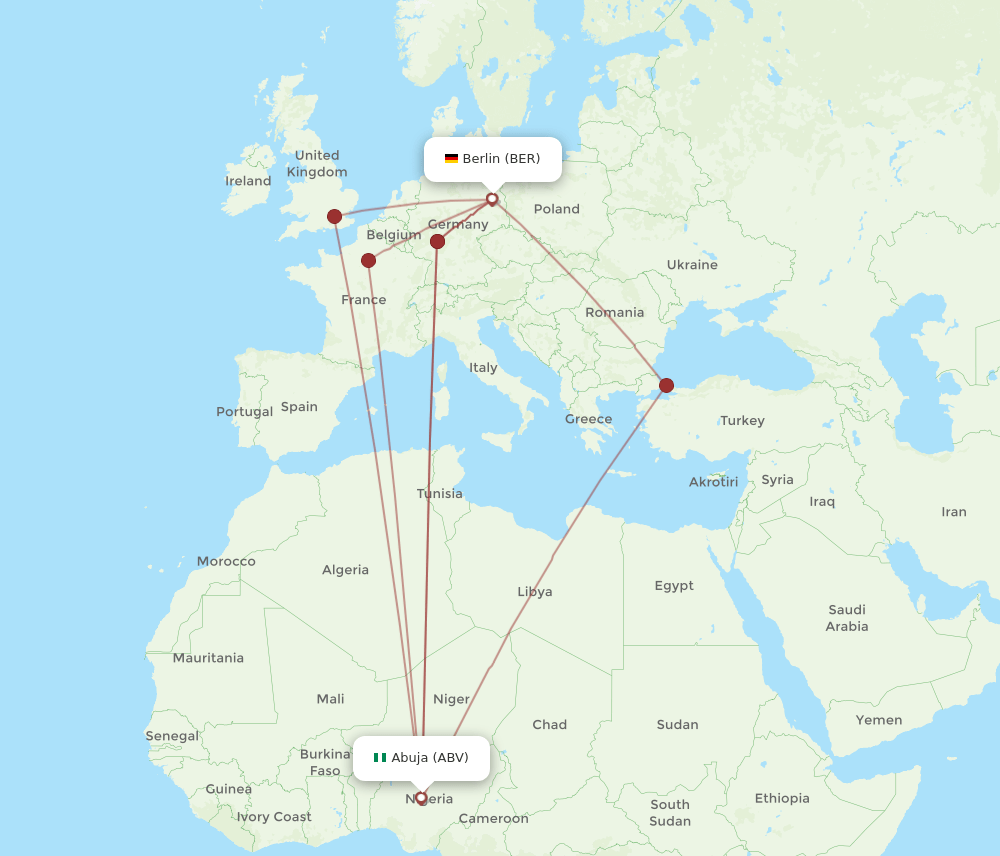 ABV-BER flight routes