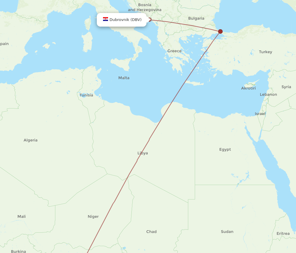 ABV-DBV flight routes
