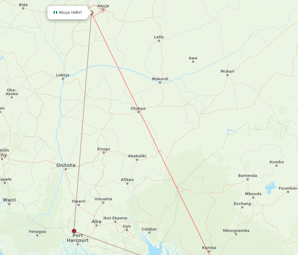 ABV to DLA flights and routes map