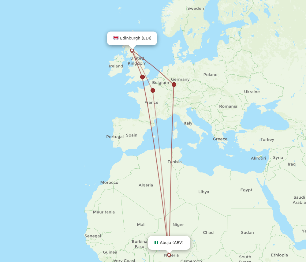ABV-EDI flight routes