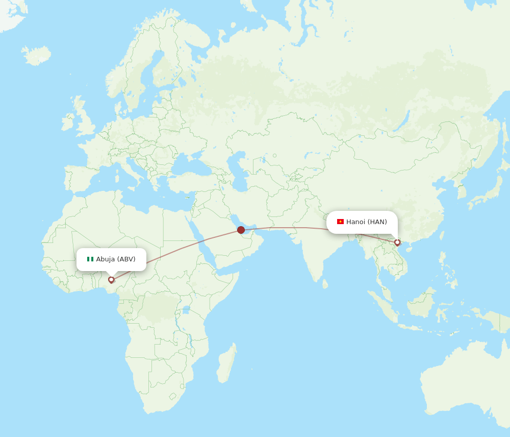 ABV-HAN flight routes