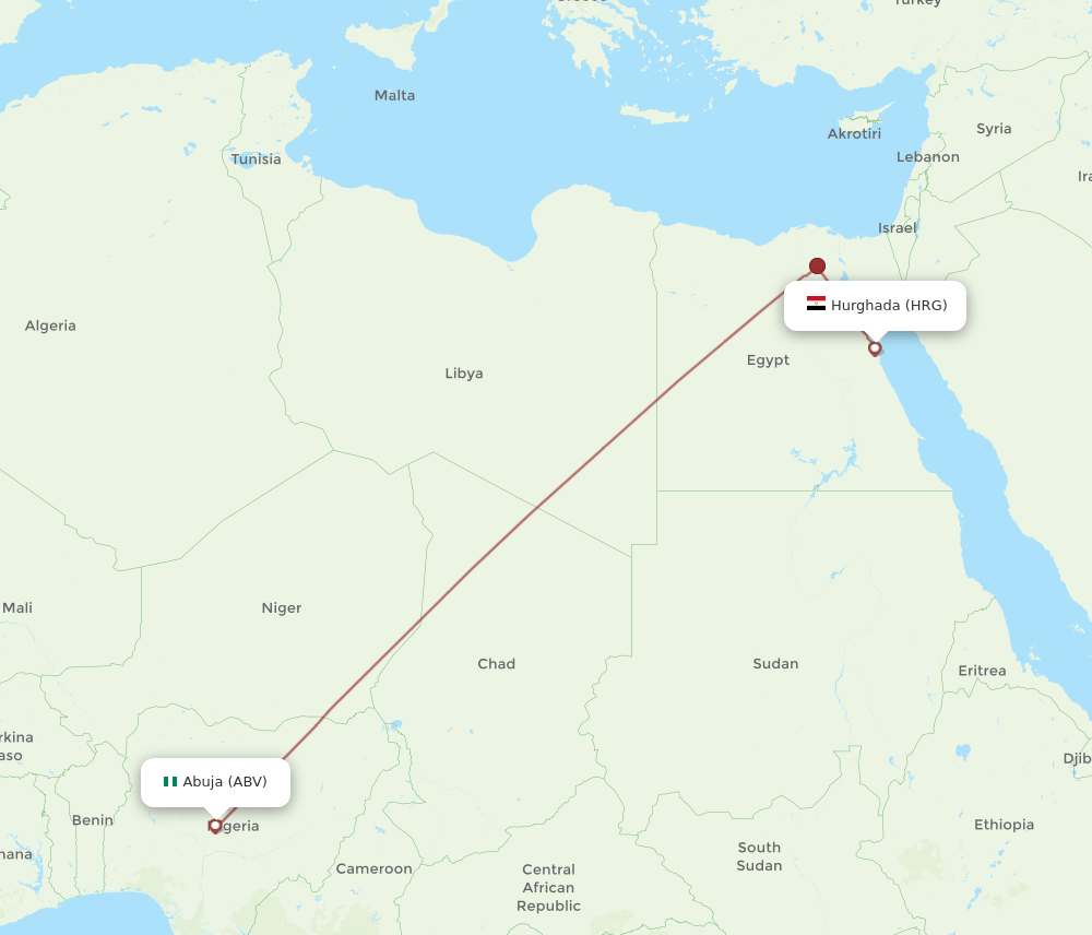ABV-HRG flight routes