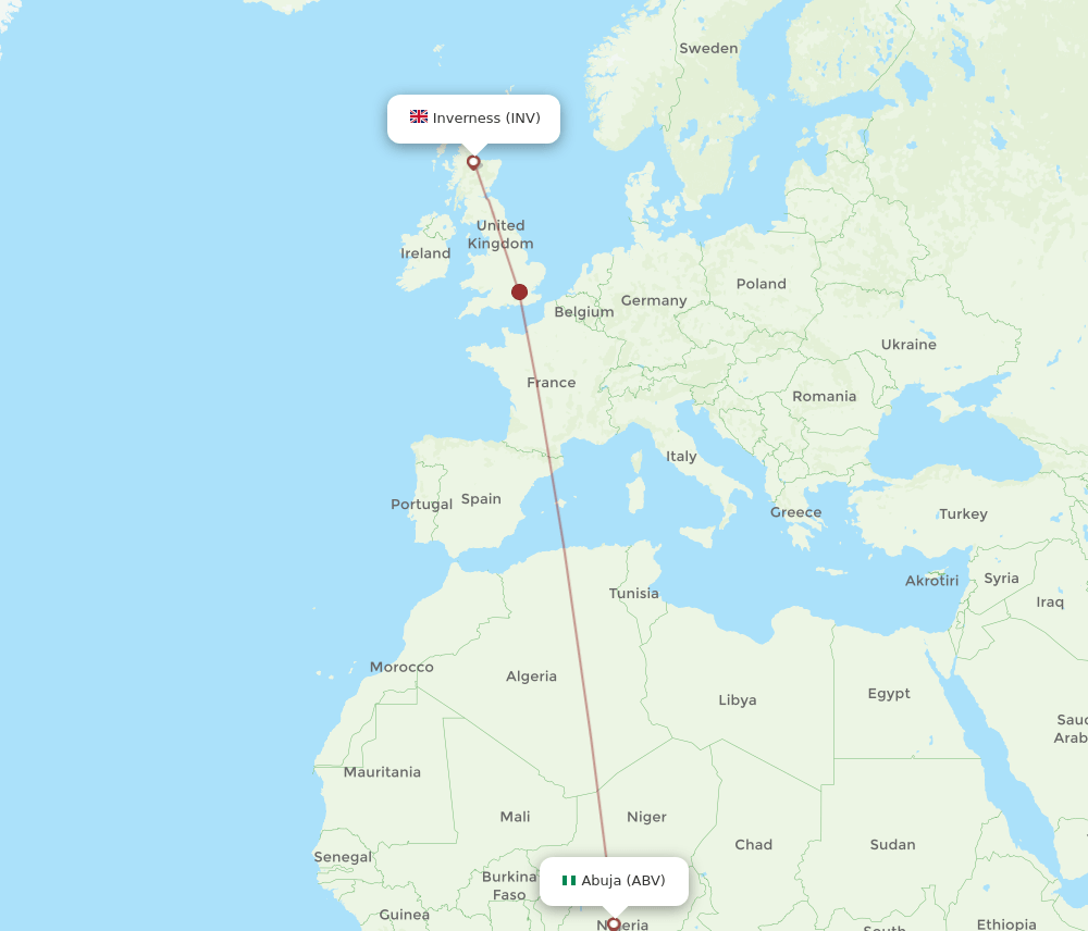ABV-INV flight routes