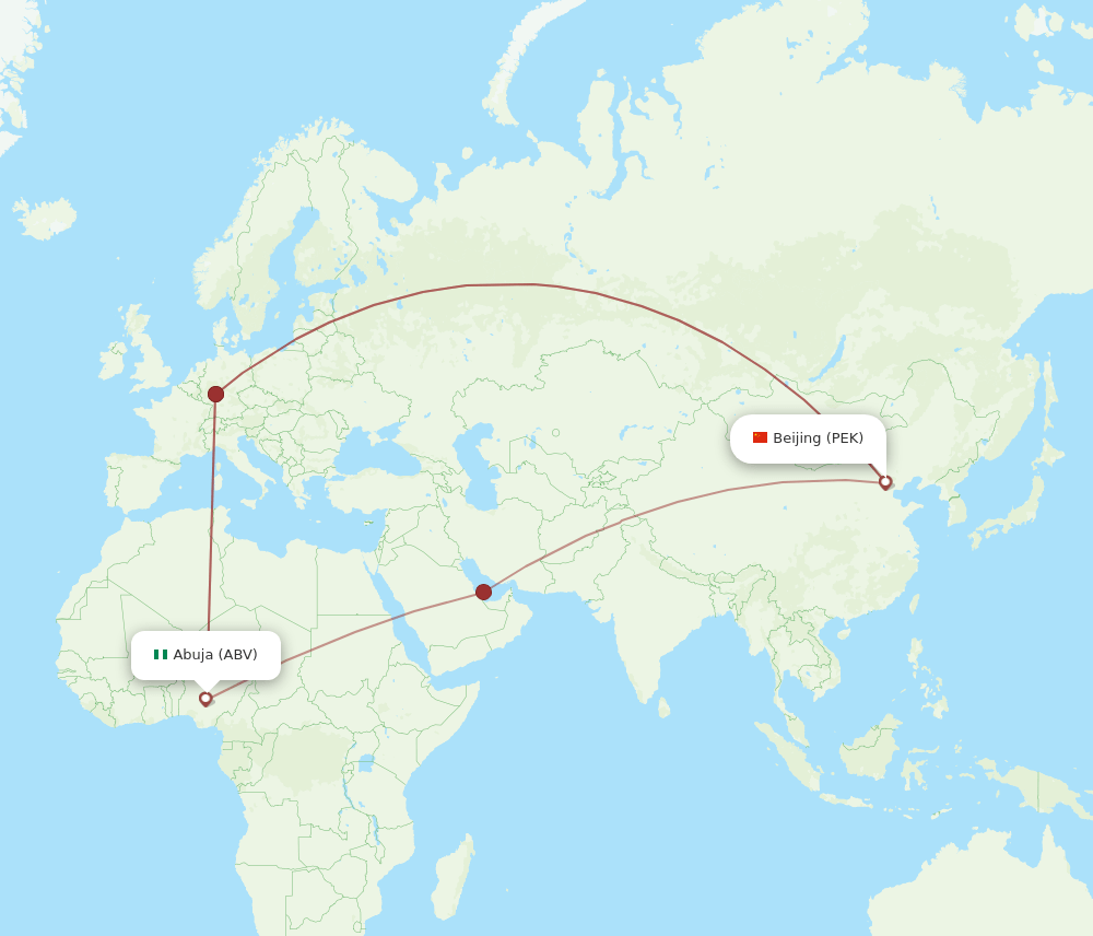 ABV-PEK flight routes