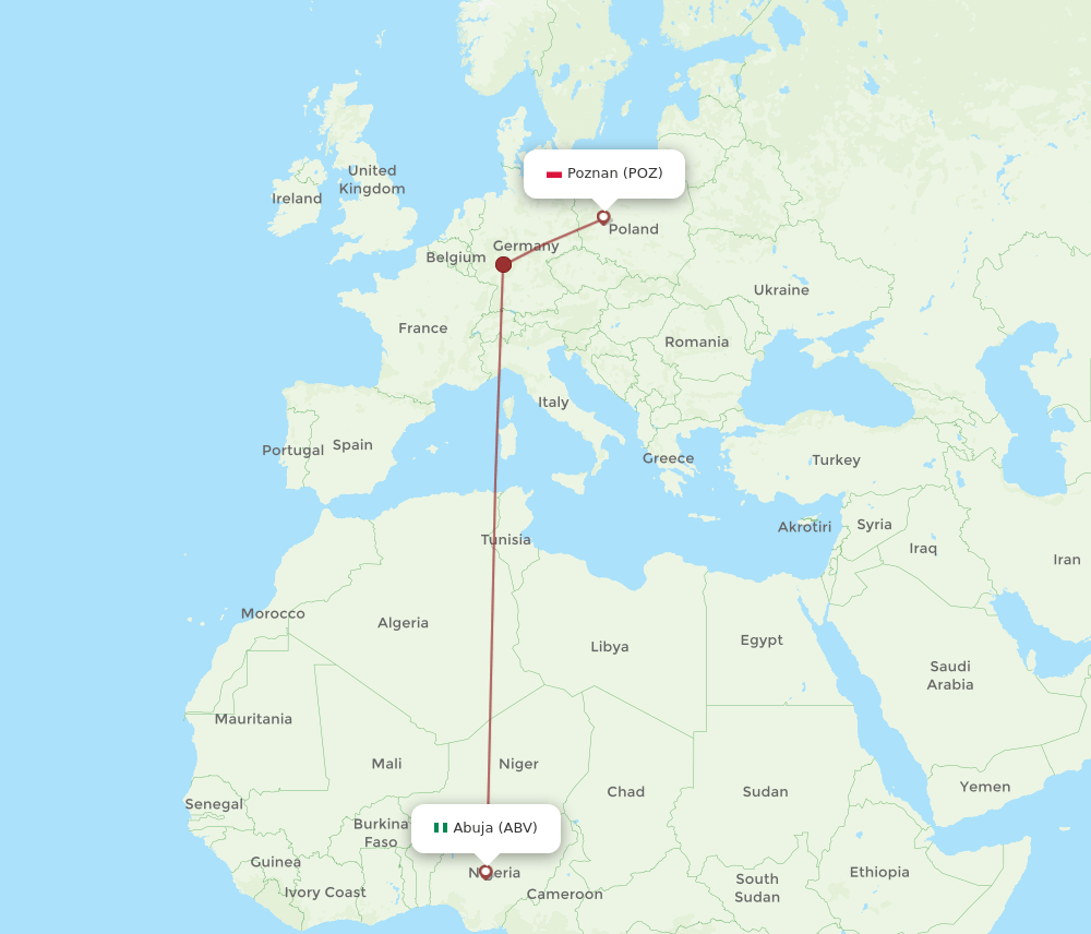 ABV-POZ flight routes