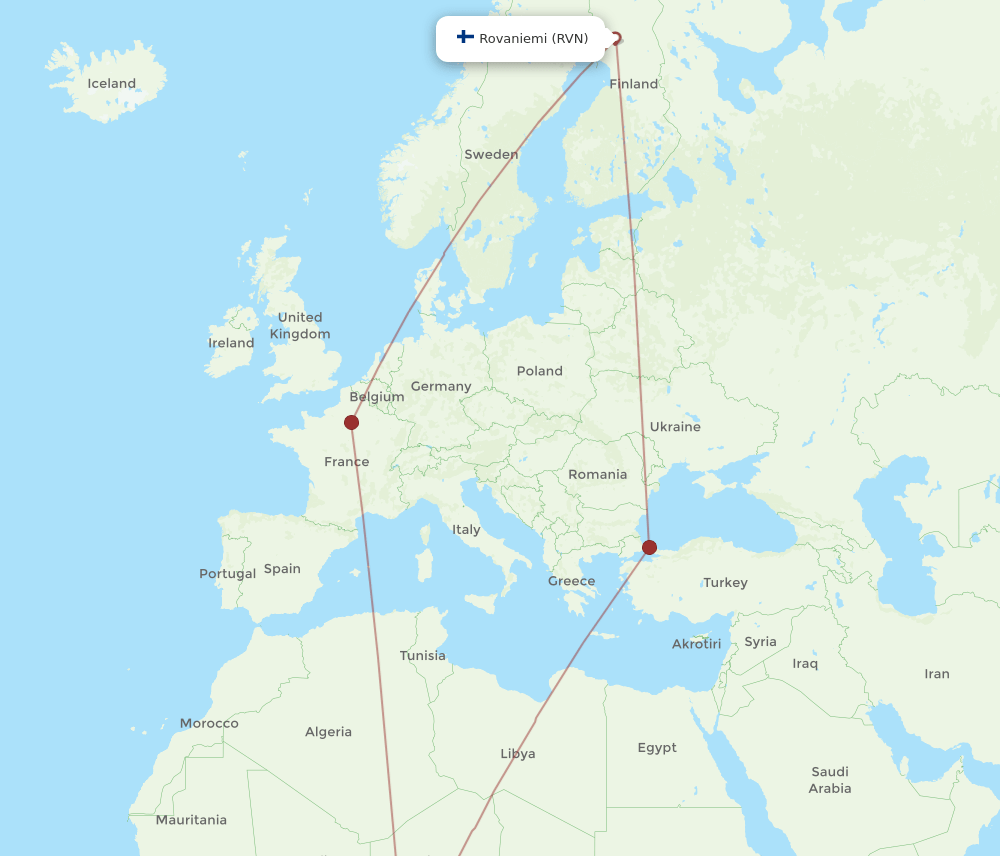 ABV to RVN flights and routes map