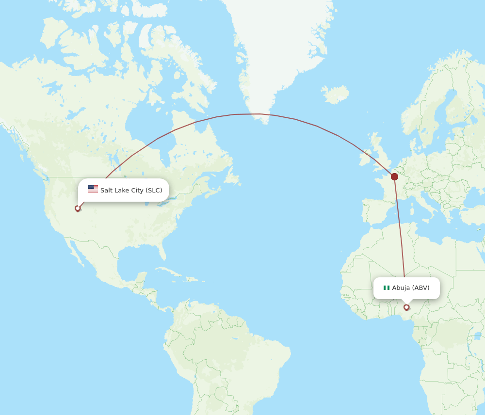 ABV-SLC flight routes