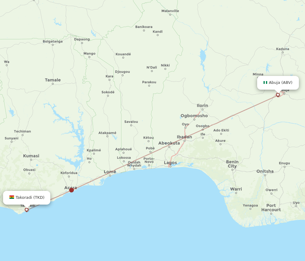 ABV-TKD flight routes